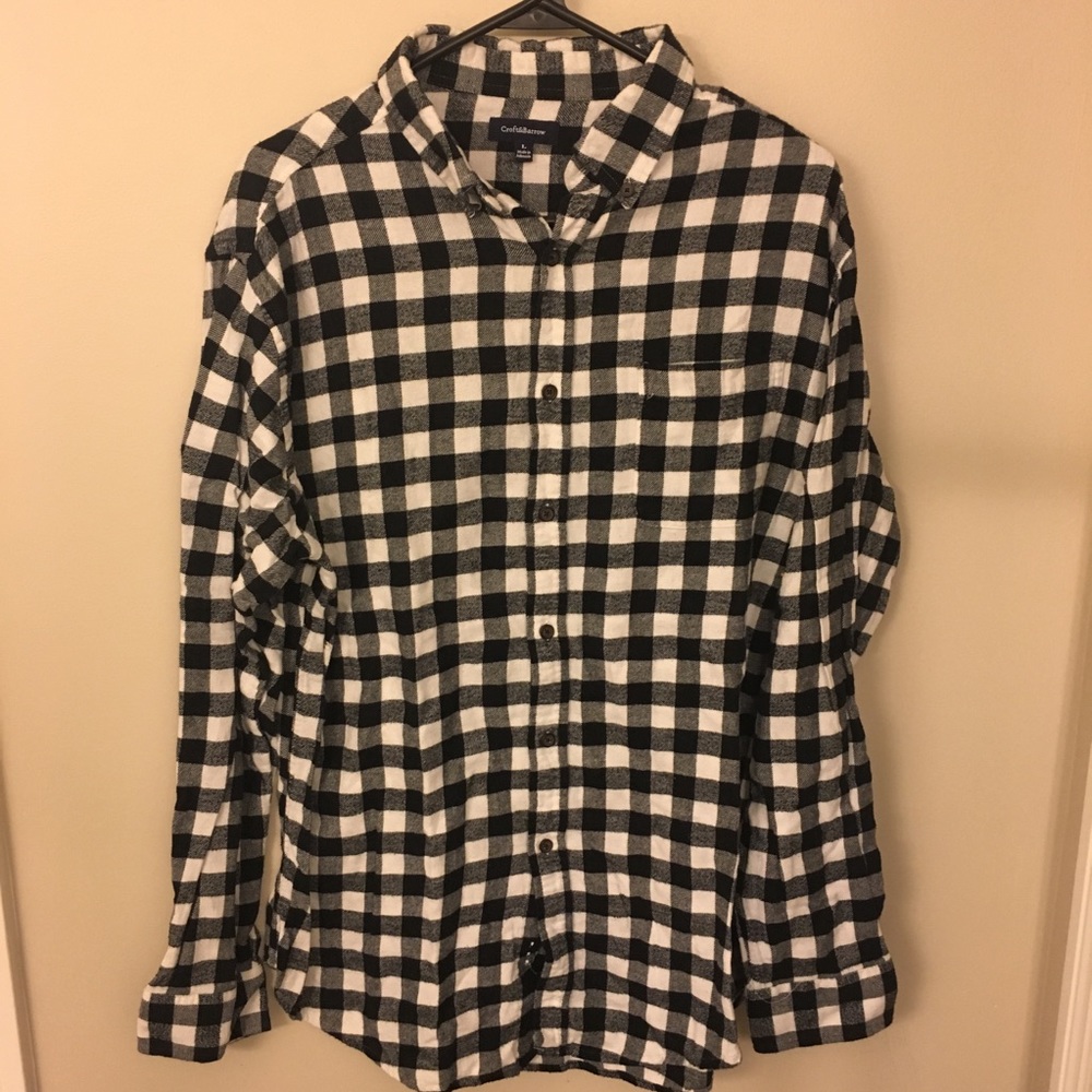 Croft and Barrow Black and White Flannel size L